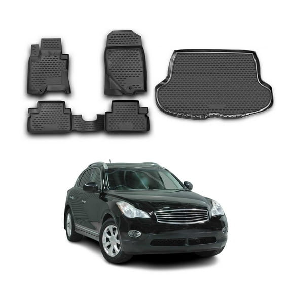 Custom Floor Mats & Cargo Liners for Infiniti EX35 EX37 2008-2013 Black 5 Pcs