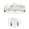 thumbnail image 3 of Morden Fort 87" W Cloud White Sofa Boucle Sherpa Couch, Upholstered Comfy Couch with Crescent Wood Legs and 3 Matching Pillows, 3 of 7