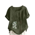 thumbnail image 1 of Túnica de Manga Corta Tops para las Mujeres Océano Pescado Impreso Blusa, Ropa Casual Ver Botón Arriba Camiseta, 1 of 4