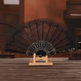 thumbnail image 7 of Walbest Chinese Style Foldable Hand Fan Perspective Handcrafted Plastic Frame Elegant Lace Handheld Fan, Fan Dance Performance Prop, 7 of 7
