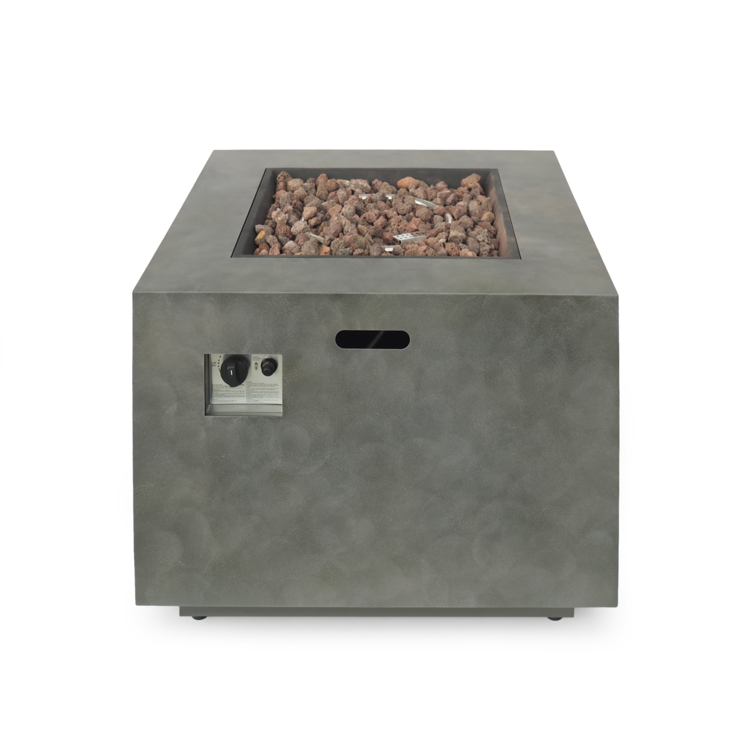 Bellvue Outdoor 33-Inch Square Fire Pit, Concrete