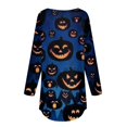 thumbnail image 5 of YVNAURA Fall Halloween Sweatshirts for Women Crewneck Long Sleeve Pullover Cute Pumpkin Bat Graphic Tops Oversized Loose Fit Vintage Spooky Season Shirts Holiday Party WearPink, 5 of 5