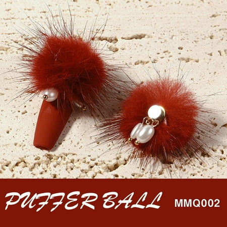 

HAXMNOU Popular Ball Manicure Jewelry Detachable Pearl Pendant Hair Ball DIY