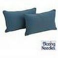 thumbnail image 2 of 20-inch by 12-inch Double-corded Solid Twill Back Support Pillows with Inserts (Set of 2), Steel Grey, 2 of 3