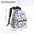 thumbnail image 3 of Haiem Blue Flax Flowers Lightweight Backpack for School, Classic Basic Water Resistant Casual Daypack for Travel with Bottle Side Pockets, 3 of 7