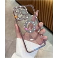 thumbnail image 5 of for iPhone 15 Pro Max Case with Bling Glitter Rhinestones Diamond,Clear Cute Sparkly Aesthetic Rose Gold Phone Case,Luxury Plating Electroplate Case for iPhone 15 Pro Max, 5 of 14