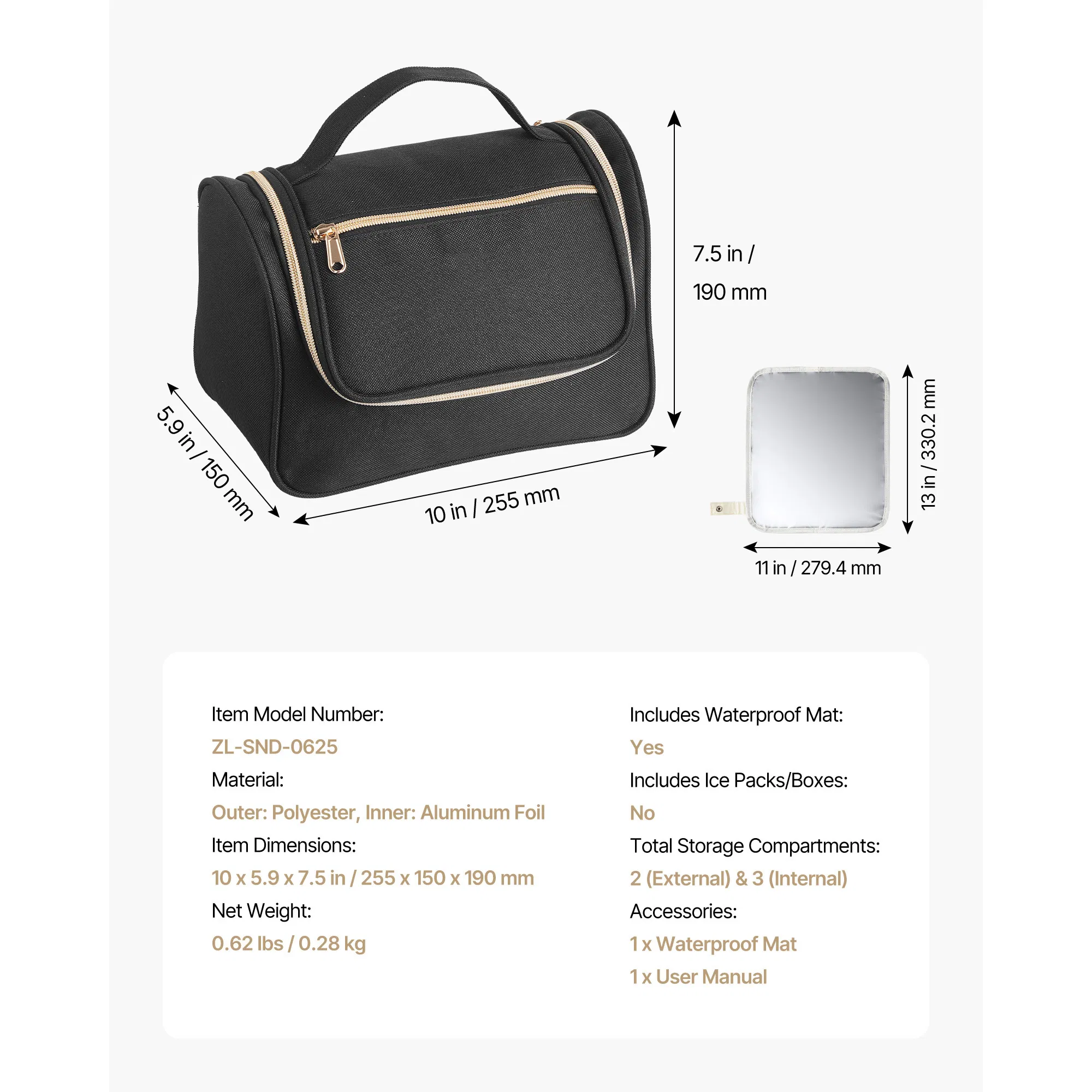 Portable Wearable Breast Pump Bag with Waterproof Mat,Ideal for M5/M6,Includes Pumping Accessories and Breastmilk Storage,Perfect for Work and Travel,Black
