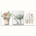 thumbnail image 3 of 3pcs Vintage Kitchen Art Set - Frameless Canvas Prints with Botanical & Utensil Designs, Contemporary Decor for Living Room & Restaurant, Nostalgic Home Accents, Ideal for Spring & Easter Decoration, 3 of 4