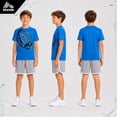 thumbnail image 5 of RBX Boys Athletic Outfit Shorts Set Breathable Performance Graphic Tee and Mesh Gym Shorts 2 Piece, 5 of 7