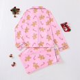 thumbnail image 5 of Tiweut Womens Casual 2 Piece Pajamas Sets Christmas Long Sleeve Lapel Floral Print Top and Long Pants Loungewear Soft Sleepwear for Cozy Nightwear Comfort Comfy Sleepwear,F-Red,S, 5 of 9
