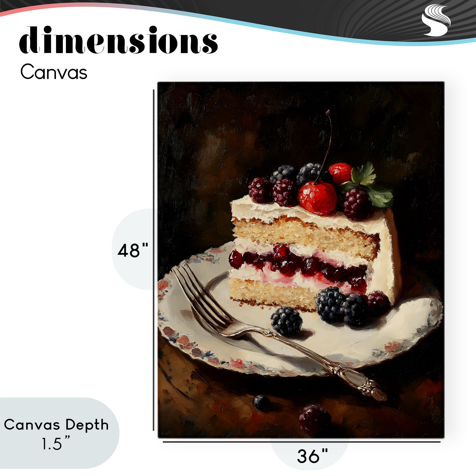 Stupell Industries Berry Topped Cake Slice Canvas Wall Art, design by Franklyn Gregory