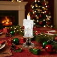 thumbnail image 6 of Battery Operated Lighted Flameless Candles Christmas Snow Globe Candle Light Swirling Water Glittering Spinning Candles for Home Decoration, 6 of 6