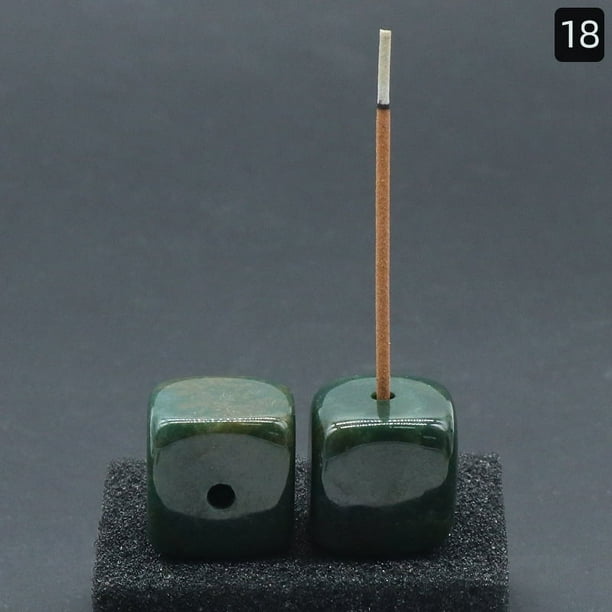 XmhyTop-A Porta incienso de piedra de cristal, paquete de 2 varillas para aromaterapia, meditación de yoga, 20 x 20 mm con orificio de 3 mm, quemador de piedra natural, S17