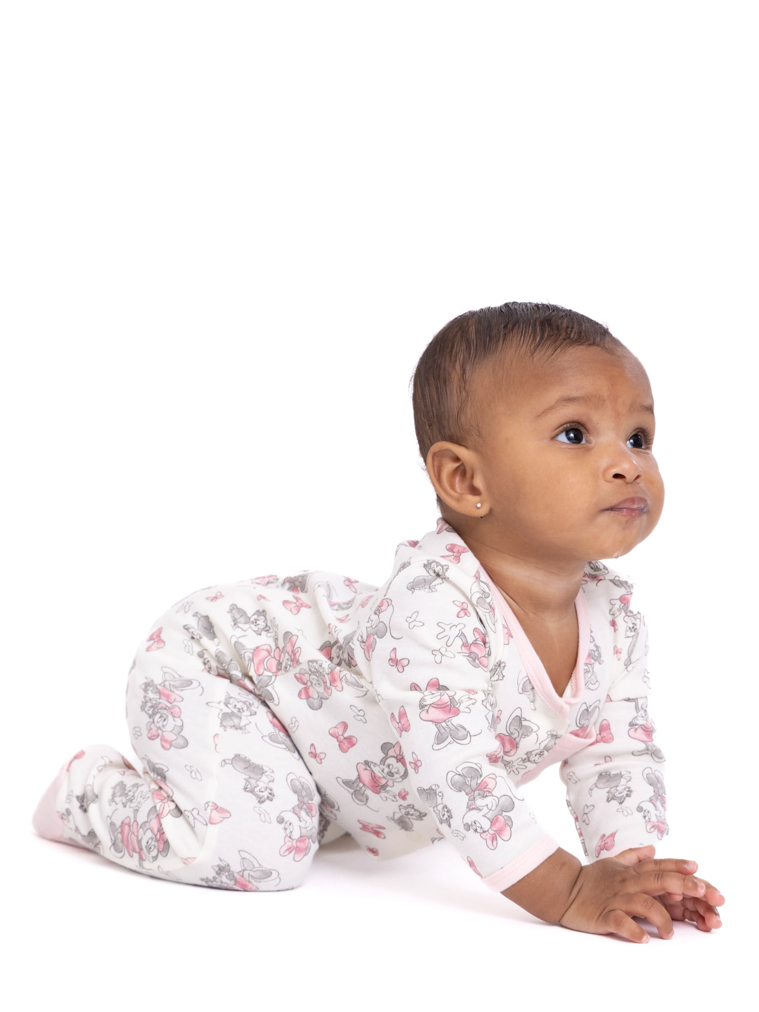 Disney Baby Minnie Mouse Newborn Baby Girls Footed One-Piece Sleep N Play, Sizes 0M-6M