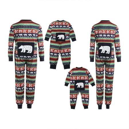 

QILINXUAN Family Matching Christmas Pajamas Baby Christmas Matching Jammies for Adults and Kids Holiday Xmas Sleepwear Set One Pieces Romper