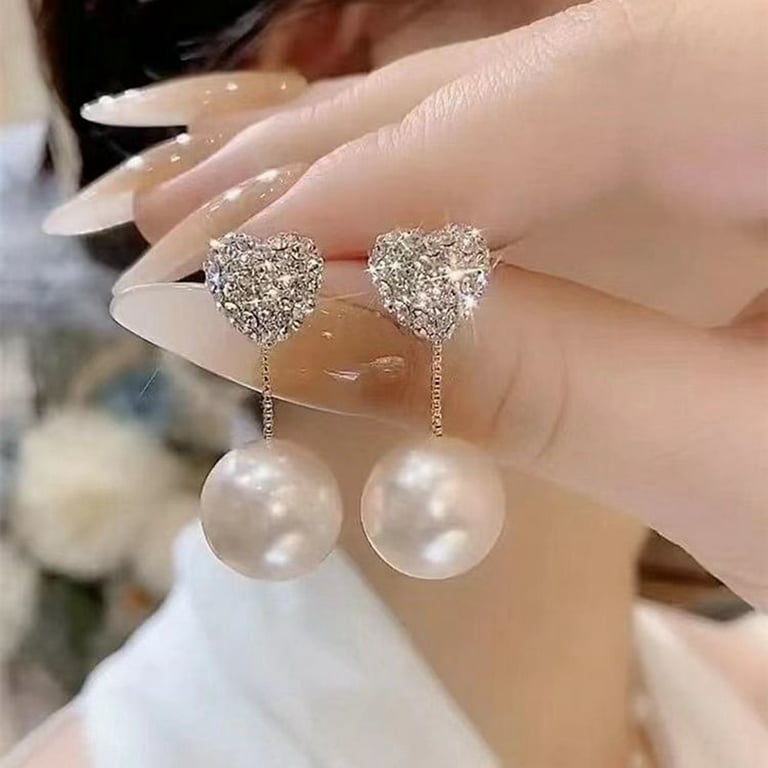 CAOSHI Trendy Korean Stud Earrings Female Simulated Pearl Accessories for  Women Dainty Lady Wedding Engagement Ceremony Jewelry