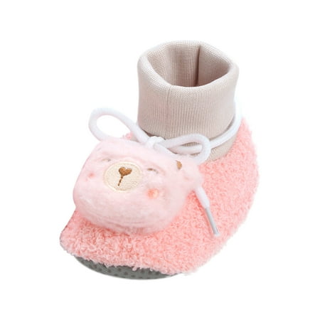 

Baby Toddler Shoes Warm Booties Shoes Fashion Printing Non Slip Breathable Boots Pink 6 Months-9 Months