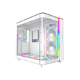 thumbnail image 1 of MONTECH, KING 95 PRO Dual-Chamber ATX Mid-Tower PC Gaming Case, High-Airflow, Toolless Panels, Sturdy Curved Tempered Glass Front, Six ARGB PWM Fan Pre-installed with Fan Hub, White, 1 of 5