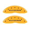 thumbnail image 3 of MGP Front set 2 Caliper Covers Engraved Front Silverado Yellow finish black ch Fits select: 2011 ,2013 CHEVROLET SILVERADO K1500 LT, 3 of 4