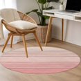 thumbnail image 5 of Gradient Pink Round Living Room Rugs 4 ft, Wood Grain Abstract Striped Vintage Simple Washable Area Rug with Non-Slip Sturdy Edge Binding Round Carpet for Entryway Kitchen Bedroom Bathroom, 5 of 9