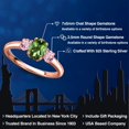 thumbnail image 2 of Gem Stone King 18K Rose Gold Plated Silver Green Tourmaline and Pink Lab Grown Diamond Engagement Ring for Women | 1.06 Cttw | Oval 7X5MM | Gemstone October Birthstone | Size 9, 2 of 6