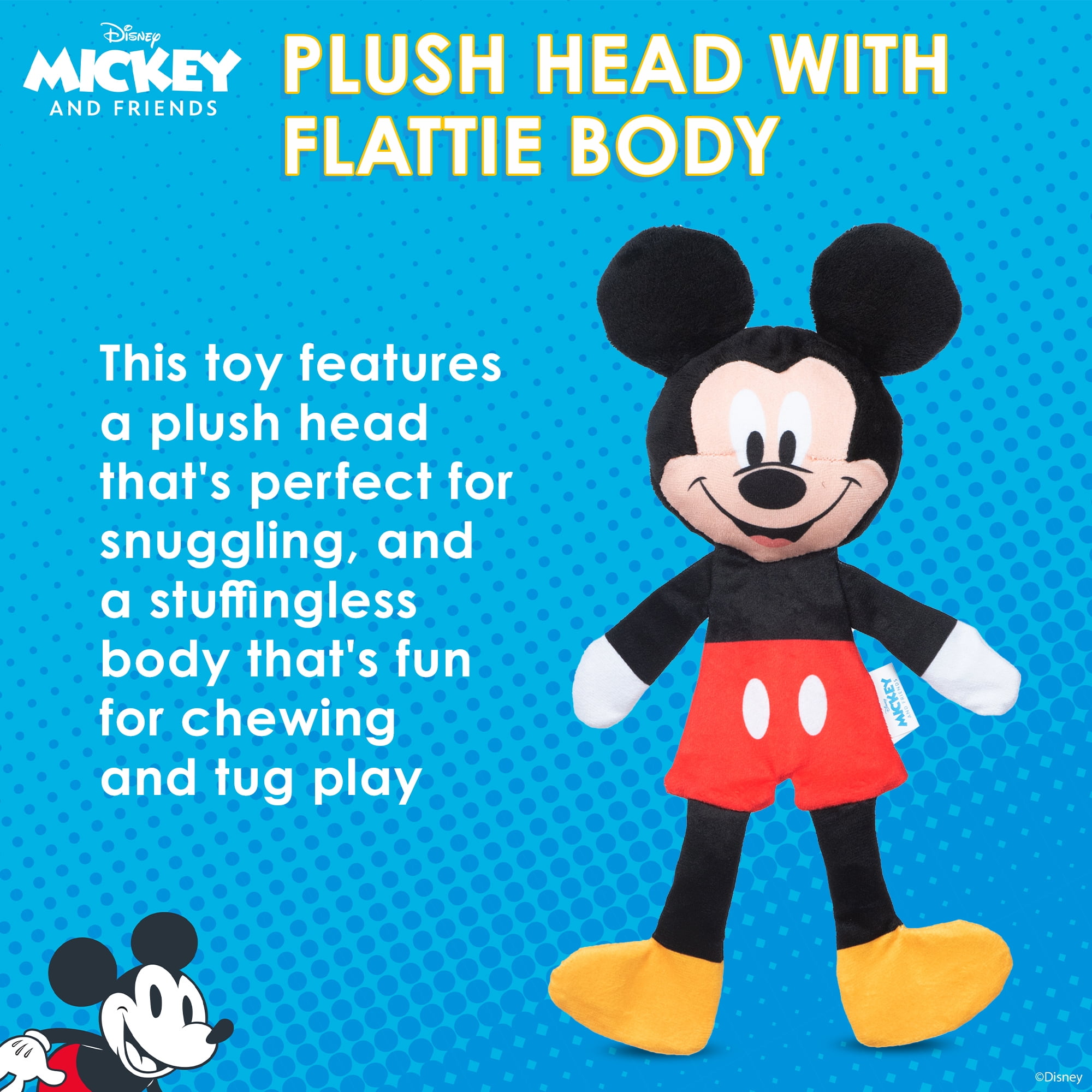 Disney Mickey & Friends: 12" Mickey Mouse Plush Stuffed head flat body Toy