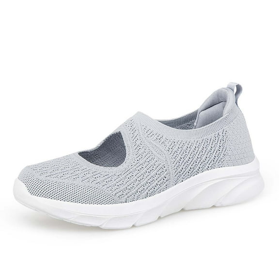 Womens Shoes,Comfortable Shoes Knitted Mesh Soft Bottom for Casual Wear Comfortable Shoes for Shallow Mouth,Shoes for Women,Grey,6.5