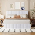 thumbnail image 3 of Harper & Bright Designs Queen Size Platform Bed with Hydraulic Storage System, Linen Upholstered Wooden Bed Frame for Bedroom, White, 3 of 14