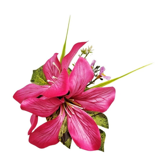COOLHOOD Realistic Artificial Lilies Hair Clip Elegant Side Clip For WeddingS Parties Lightweight Floral Hairpin Accessory