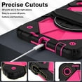 thumbnail image 4 of ELEHOLD Rugged Hybrid Case for T-Mobile Revvl Tab 2 2025 10.1-inch,with Built-in Kickstand 360° Rotating Handstrap Pencil Holder Crossbody Shoulder Strap Shockproof Heavy Duty Case,Black/Rose, 4 of 9