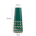 thumbnail image 2 of Florero 24,5cm Cerámica Oro Verde Diseño Grande Vaso Decorativo ER, 2 of 5