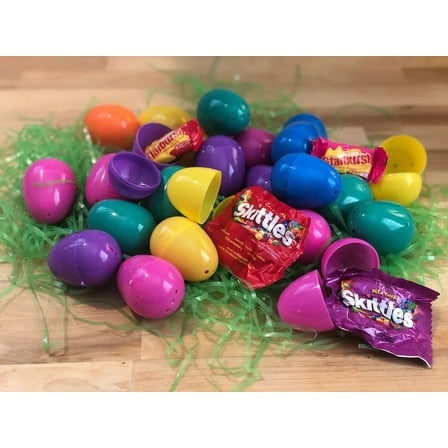 Pre-filled Easter Eggs, Egghunt Easter Eggs, candy-filled eggs with Starbursts and Skittles 50 count