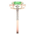 thumbnail image 3 of Solitaire with Accents Engagement Ring for Women - 2.27ct Simulated Green Diamond in 18K Rose Gold Promise Ring, 3 of 6