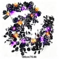 thumbnail image 2 of OCCOA Halloween Black Artificial Flower Garland with LED Lights 70.89in Black Rose Battery Operated Spooky Lighted Garland for Home Mantel Doorway, J, 2 of 6