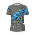 thumbnail image 5 of Wukai Fun Riding Dinosaur Print Men's Short-Sleeved Mesh T-Shirt,Quick-Dry Short Sleeve Workout T-Shirt-Medium, 5 of 8