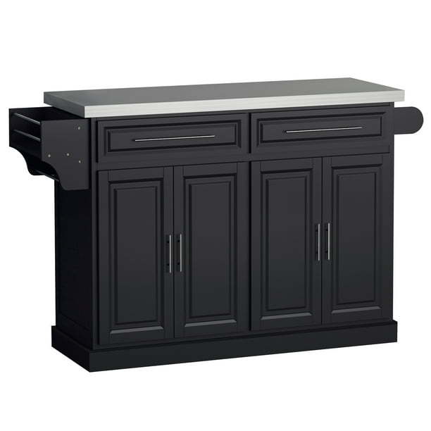 Homcom Rolling Kitchen Pantry Portable Modern Storage Cabinet Com Homcom Rolling Kitchen Pantry Portable, Mobile Kitchen Island Cabinet Storage Cart Pantry