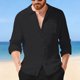thumbnail image 2 of Camisas de Manga Larga con Botón de Solapa para Hombre de Ajuste Suelto Top de Moda de Bolsillo de Cardigan para el Verano, 2 of 9