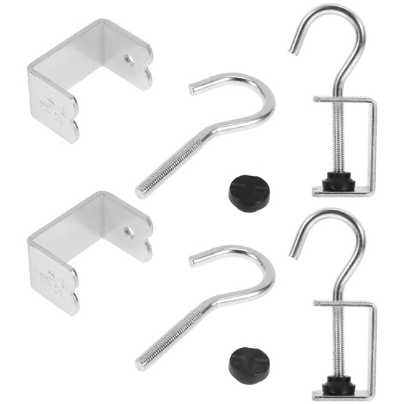 HOMEMAXS 4pcs Beam Fixing Clamps Purse Hooks Desk Mount Backpack Hooks Reusable Hooks
