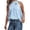 Blue, variant on European Women Summer Leopard Print Sleeveless Neck Bow Vest Top, XXL, Black