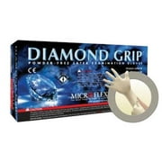 Microflex X-Small Natural 9.8" Diamond Grip 6.3 mil Latex Ambidextrous Non-Sterile Powder-Free Disposable Gloves With Textured Fingers Finish And Beaded Cuffs (100 Each Per Box)