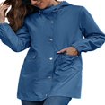 thumbnail image 4 of Imperméable imperméable pour Femmes Veste de Pluie Légère à Capuche avec Poches pour la Randonnée en Plein Air, 4 of 6