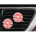 thumbnail image 1 of Paquete de 2 accesorios para coche con diseño de margaritas y flores, bonitos ambientadores para coche, decoración interior para coche, regalo (rosa) brillar Electrónica, 1 of 5