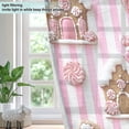 thumbnail image 4 of Yayeee Window Curtains Light Filtering 63"x42" Grommet Panel Pair Home Living Room Decor, Pink Gingerbread Houses, 4 of 7