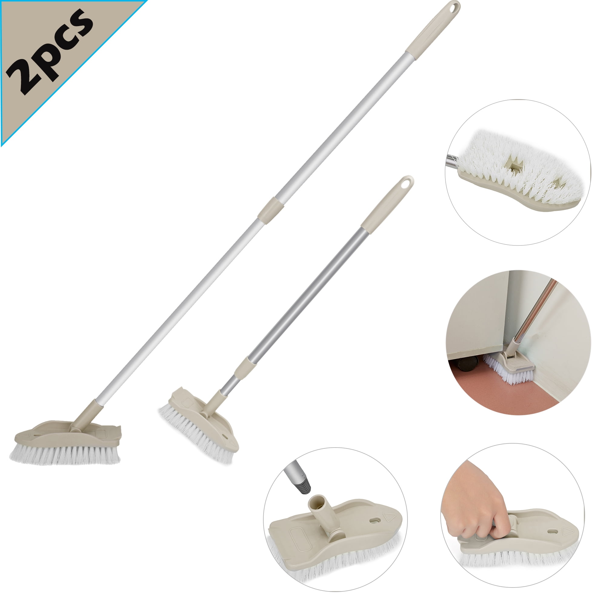 2 in 1 Cleaning Brush Tub and Tile Scrubber Brush Floor Brush, 24.4"34