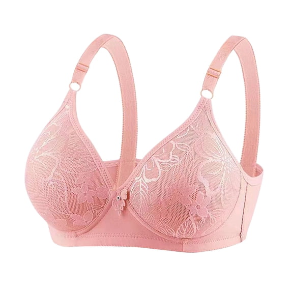 ALLLIST Wireless Women's Bras Plus Size Push up Bralette Breathable Lace Plain Red T-Shirt Ladies Underwear