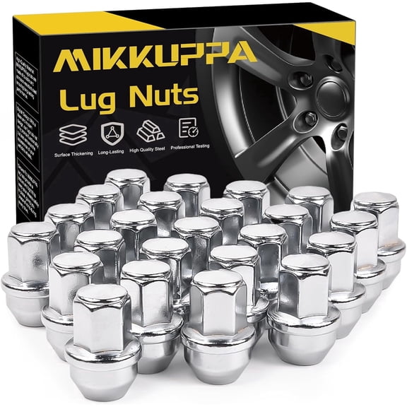 MIKKUPPA 24pcs M14x1.5 F150 Lug Nuts, Chrome OEM Style Replacement for 2015-2024 F-150 F150 Expedition Lincoln Navigator Factory Wheels 21mm Hex Anti-Rusting Updated Tire Nuts