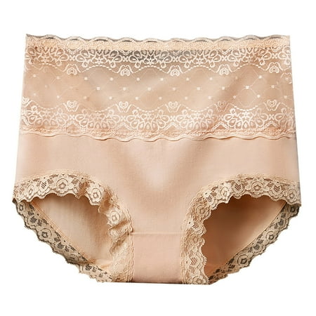 Women s Underwear Cotton High Waist Tummy Control Panties Soft Breathable Full Coverage Briefs Lace Panty