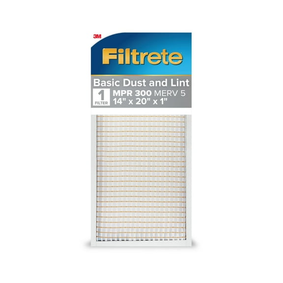 Filtrete 14x20x1 Air Filter, MPR 300 MERV 5, Dust Reduction, 1 Filter