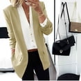 thumbnail image 2 of Lyinloo Women Lapel Cape Cloak Long Coat Blazers Ladies Casual Office Suit Outwear Khaki XXL, 2 of 5