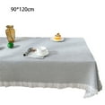 thumbnail image 2 of Nappes Extérieures Antipoussière à Franges, Nappes en Lin de Coton Sans Plis pour Fêtes, buffets, 2 of 5